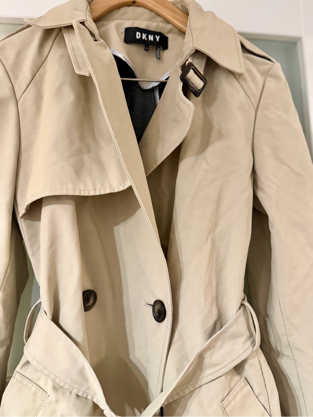 DKNYC Classic Beige Trench with Belted Waist